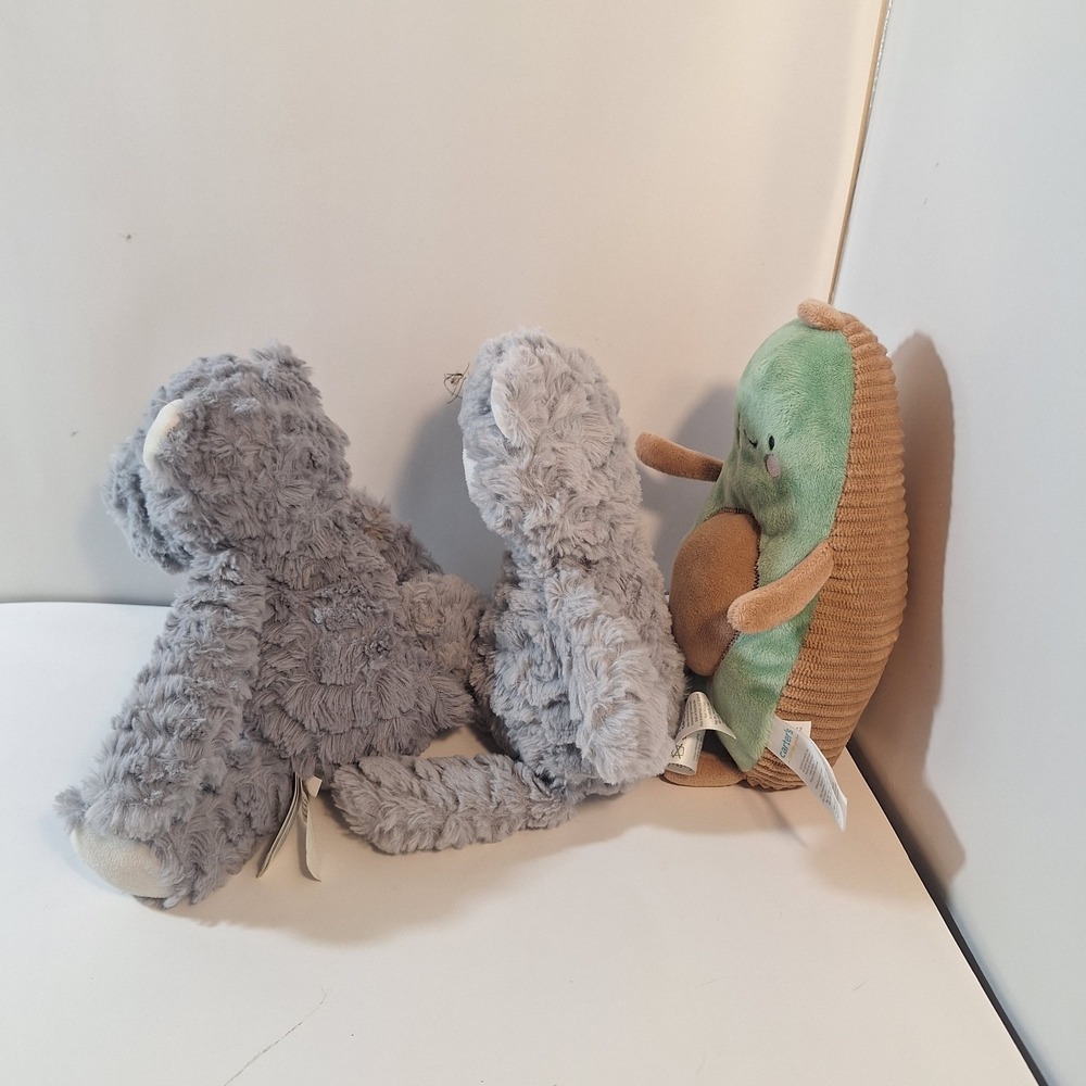 Carter's Just One You  Avocado / Hippo/ Gray Bear Plush Stuffed Animal Toy‎ 9" - Picture 2 of 8